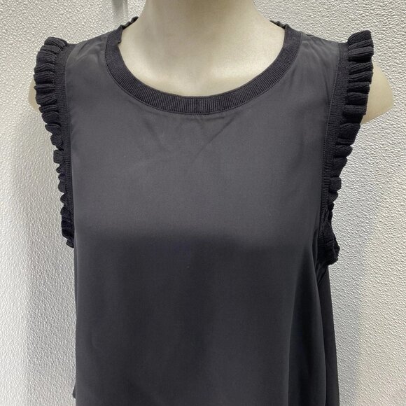 NEW CINQ A SEPT Women’s Lenore Silk Sleeveless Blouse – Black – Size XL - Picture 14 of 15
